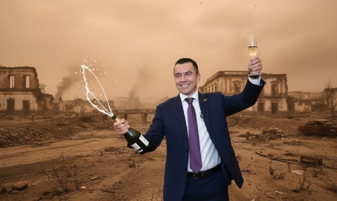 Noboa celebra créditos y baja del riesgo país mientras el país sigue sin respuestas internas