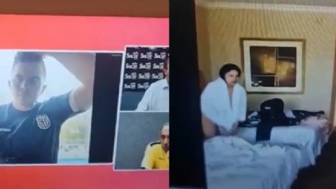 Papelón: un periodista se descuidó y mostró en vivo a una mujer casi desnuda en su habitación