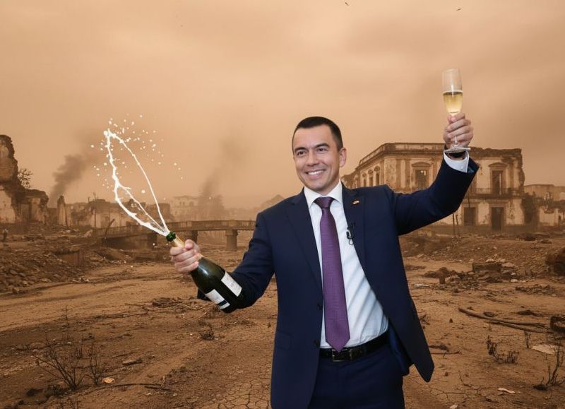 Noboa celebra créditos y baja del riesgo país mientras el país sigue sin respuestas internas