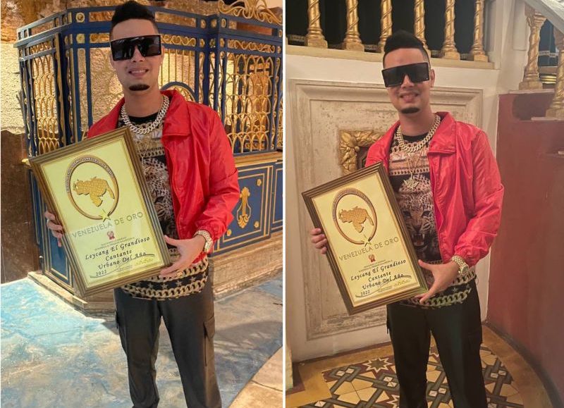 Leycang "El Grandioso" fue galardonado como "Cantante Urbano del Año" en los Premios Venezuela de Oro