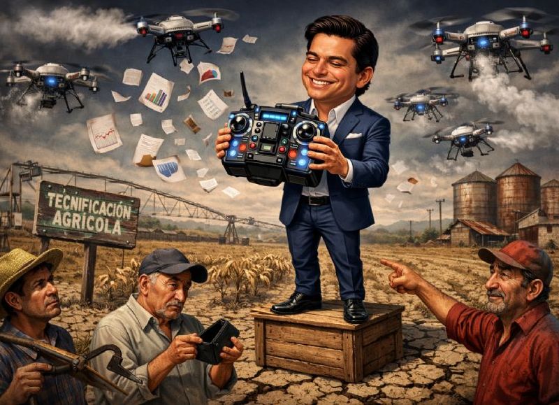 Drones, becas y falsedades: Noboa promete "modernidad", pero el campo sigue esperando